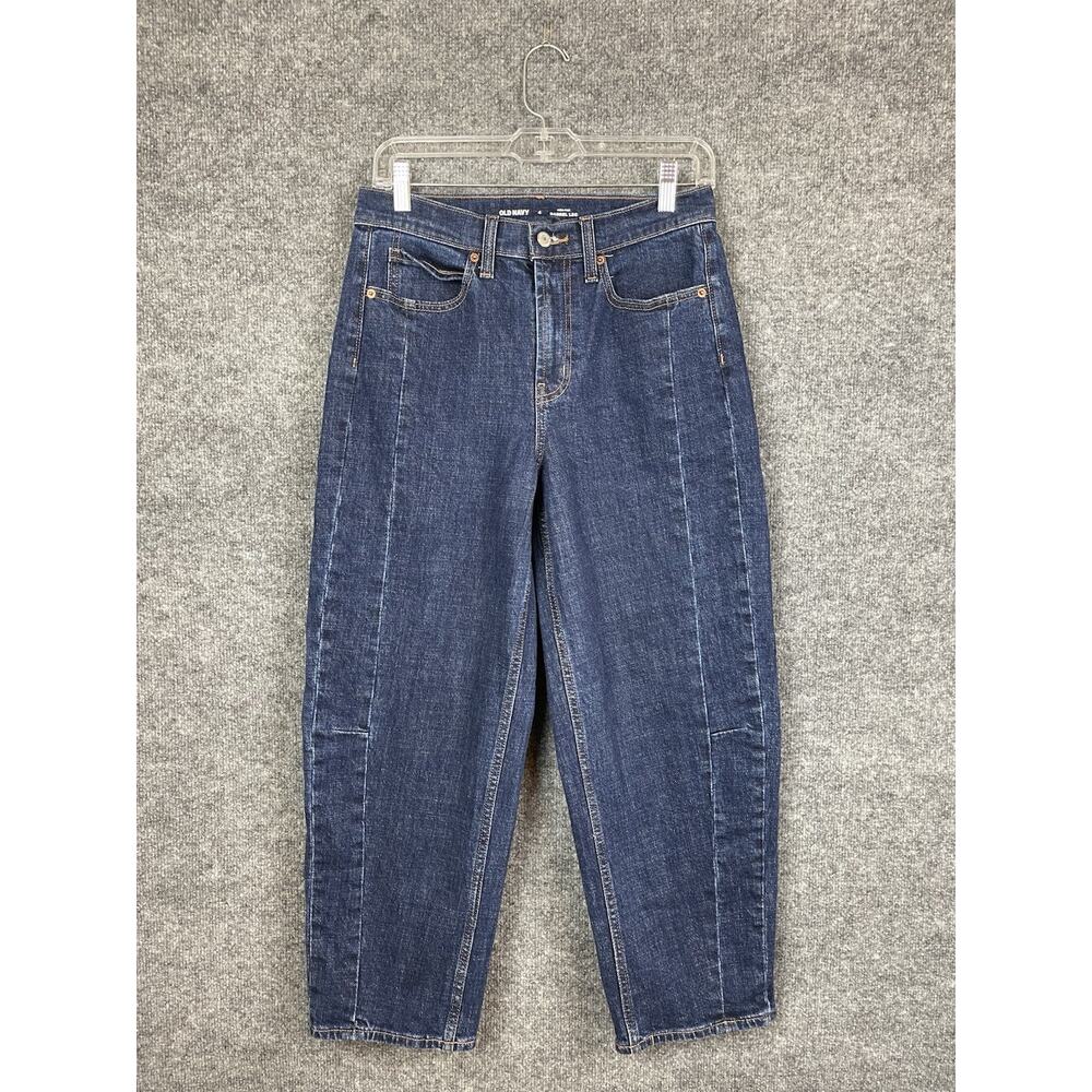 Old Navy High Rise Baggy Barrel Leg Evie Jeans Size 4 Blue